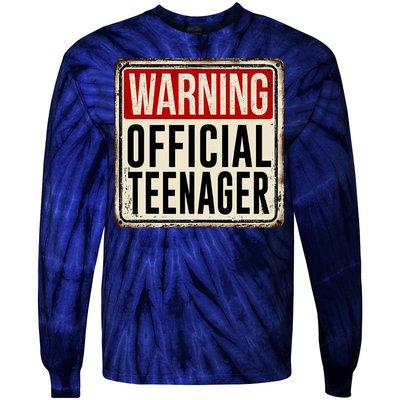 Warning Officially A Teenager Tie-Dye Long Sleeve Shirt