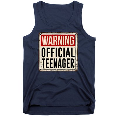 Warning Officially A Teenager Tank Top