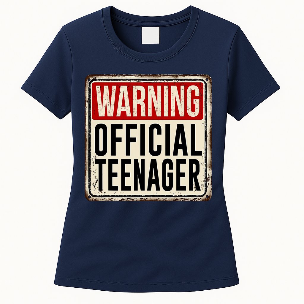 Warning Officially A Teenager Womens T-Shirt