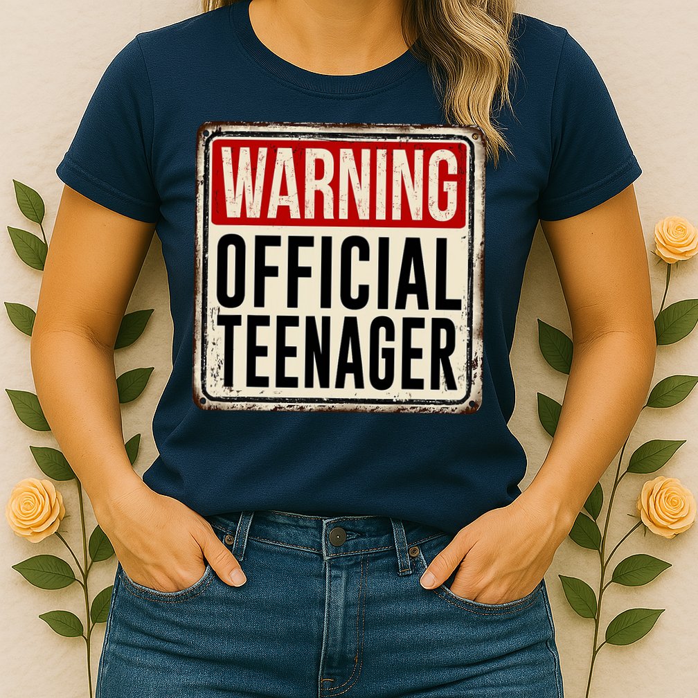 Warning Officially A Teenager Womens T-Shirt
