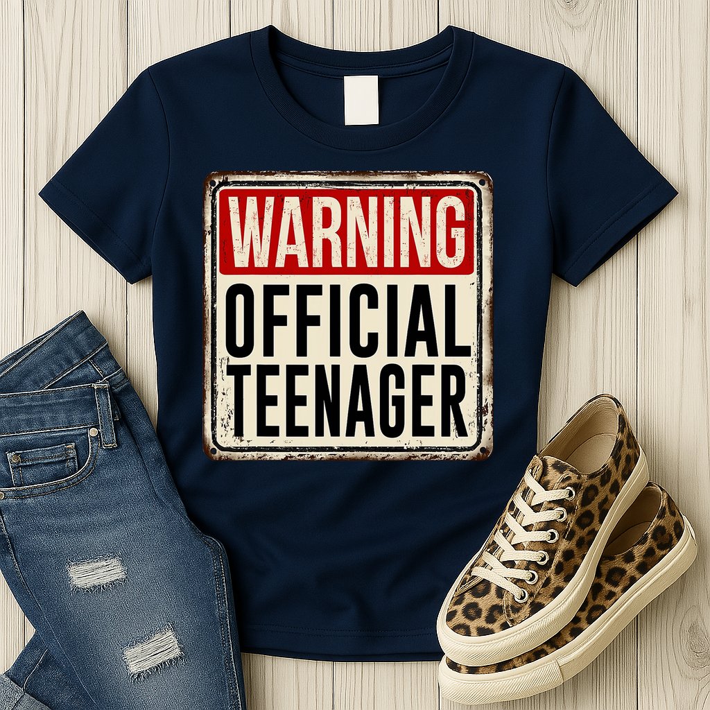 Warning Officially A Teenager Womens T-Shirt