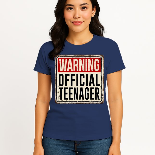 Warning Officially A Teenager Womens T-Shirt