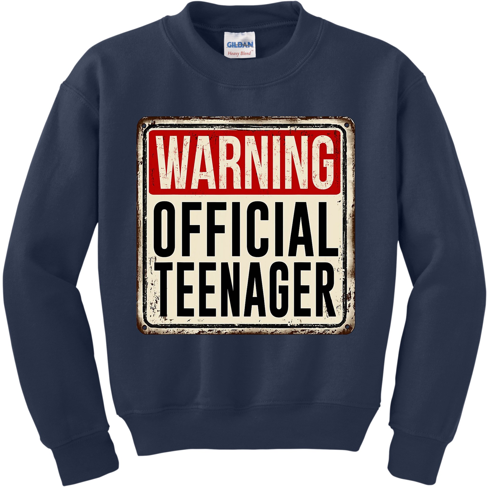 Warning Officially A Teenager Kids Sweatshirt