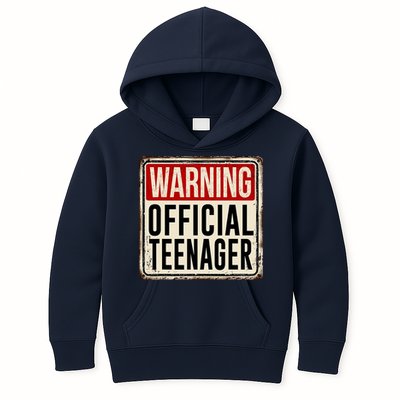 Warning Officially A Teenager Kids Hoodie