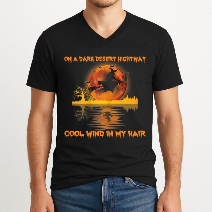 Witch On A Dark Desert Highway Tshirt Womens In Witch Tshirt V-Neck T-Shirt