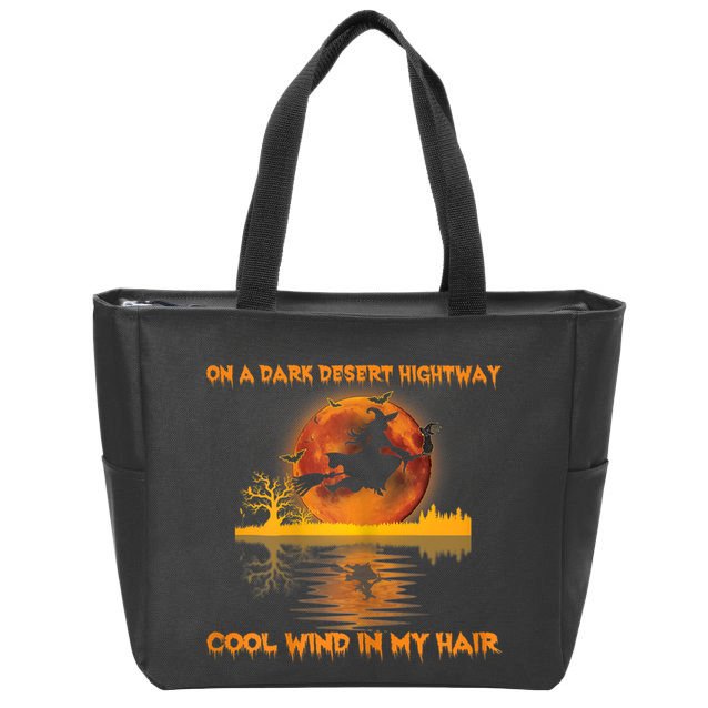 Witch On A Dark Desert Highway Tshirt Womens In Witch Tshirt Zip Tote Bag