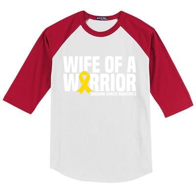 Wife Of A Warrior Bone Cancer Sarcoma Cancer Awareness Great Gift Kids Colorblock Raglan Jersey