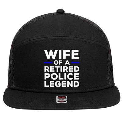 Wife Of A Retired Police Legend Cops Wife 7 Panel Mesh Trucker Snapback Hat