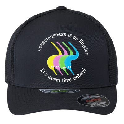 Worm On A String Meme Worm Gift Black Small Flexfit Unipanel Trucker Cap