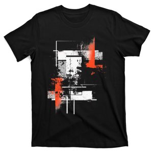 White Orange Abstract Graphic S 6xl Graphic T-Shirt