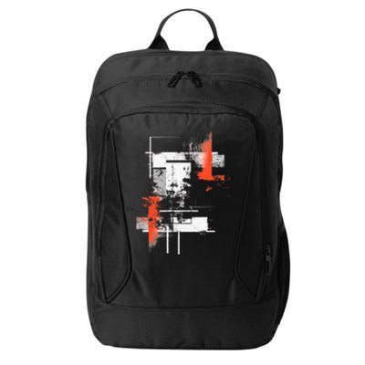 White Orange Abstract Graphic S 6xl Graphic City Backpack