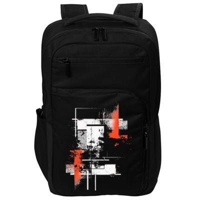 White Orange Abstract Graphic S 6xl Graphic Impact Tech Backpack