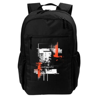 White Orange Abstract Graphic S 6xl Graphic Daily Commute Backpack