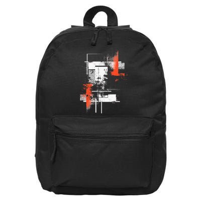 White Orange Abstract Graphic S 6xl Graphic 16 in Basic Backpack