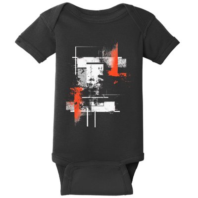 White Orange Abstract Graphic S 6xl Graphic Baby Bodysuit