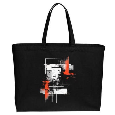 White Orange Abstract Graphic S 6xl Graphic Cotton Canvas Jumbo Tote