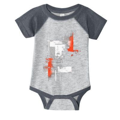 White Orange Abstract Graphic S 6xl Graphic Infant Baby Jersey Bodysuit