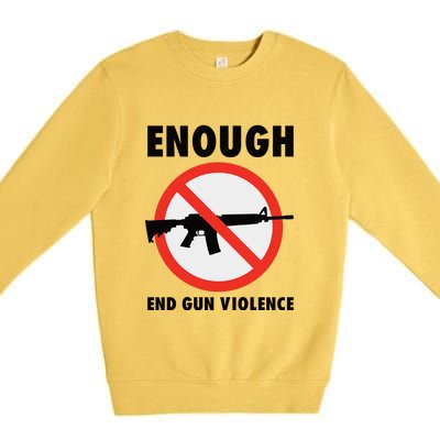 Wear Orange Anti Gun Sign Enough End Gun Violence Premium Crewneck Sweatshirt