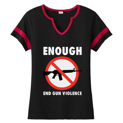 Wear Orange Anti Gun Sign Enough End Gun Violence Ladies Halftime Notch Neck Tee