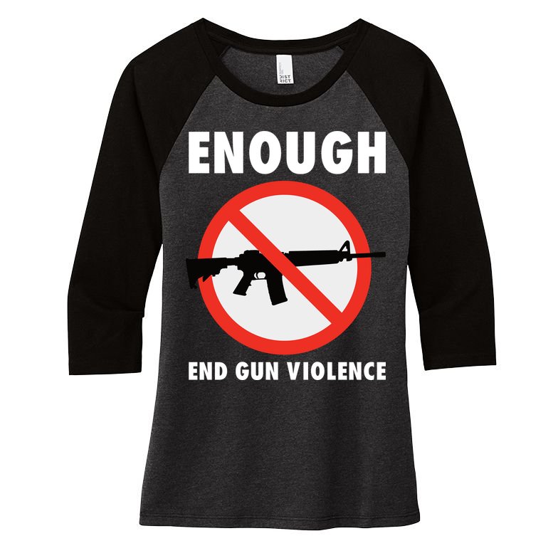 Wear Orange Anti Gun Sign Enough End Gun Violence Women's Tri-Blend 3/4-Sleeve Raglan Shirt