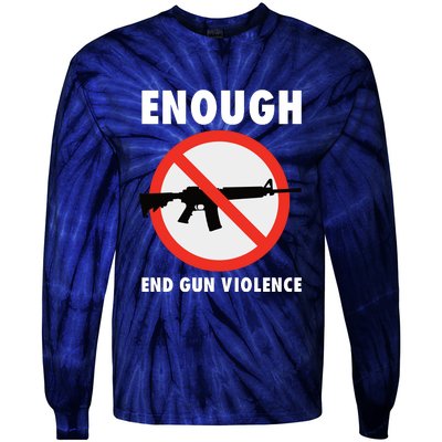 Wear Orange Anti Gun Sign Enough End Gun Violence Tie-Dye Long Sleeve Shirt