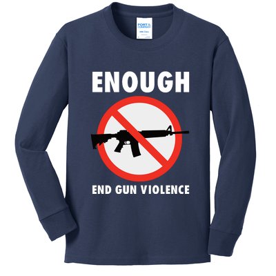 Wear Orange Anti Gun Sign Enough End Gun Violence Kids Long Sleeve Shirt