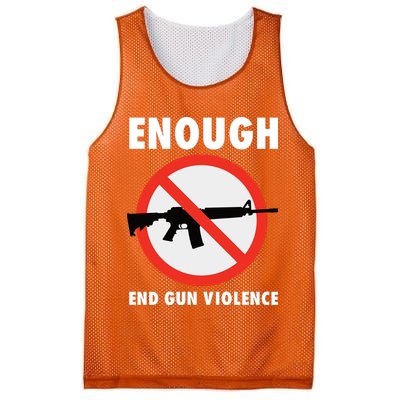 Wear Orange Anti Gun Sign Enough End Gun Violence Mesh Reversible Basketball Jersey Tank