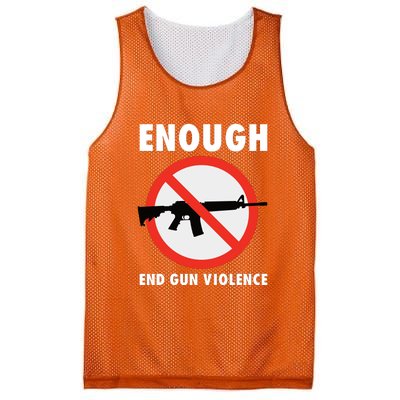 Wear Orange Anti Gun Sign Enough End Gun Violence Mesh Reversible Basketball Jersey Tank