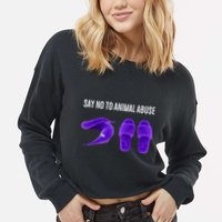 Worm On A String Meme Cropped Pullover Crew