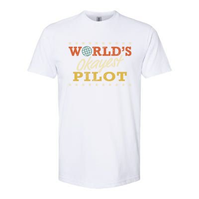 World’S Okayest Airplane Pilot Funny Sarcastic Gag Gift Softstyle® CVC T-Shirt