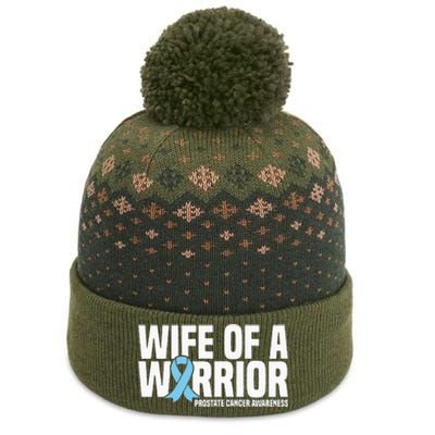 Wife Of A Warrior Blue Ribbon Prostate Cancer Awareness The Baniff Cuffed Pom Beanie