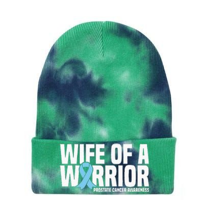 Wife Of A Warrior Blue Ribbon Prostate Cancer Awareness Tie Dye 12in Knit Beanie