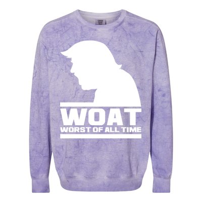 WOAT Anti Trump Worst Of All Time Colorblast Crewneck Sweatshirt