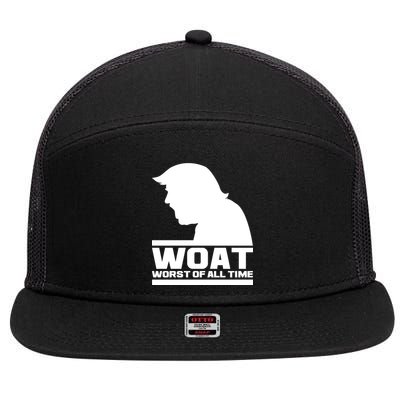 WOAT Anti Trump Worst Of All Time 7 Panel Mesh Trucker Snapback Hat