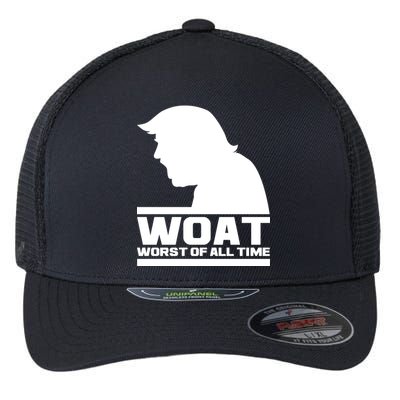 WOAT Anti Trump Worst Of All Time Flexfit Unipanel Trucker Cap