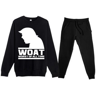 WOAT Anti Trump Worst Of All Time Premium Crewneck Sweatsuit Set