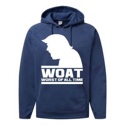 WOAT Anti Trump Worst Of All Time Performance Fleece Hoodie