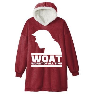 WOAT Anti Trump Worst Of All Time Hooded Wearable Blanket