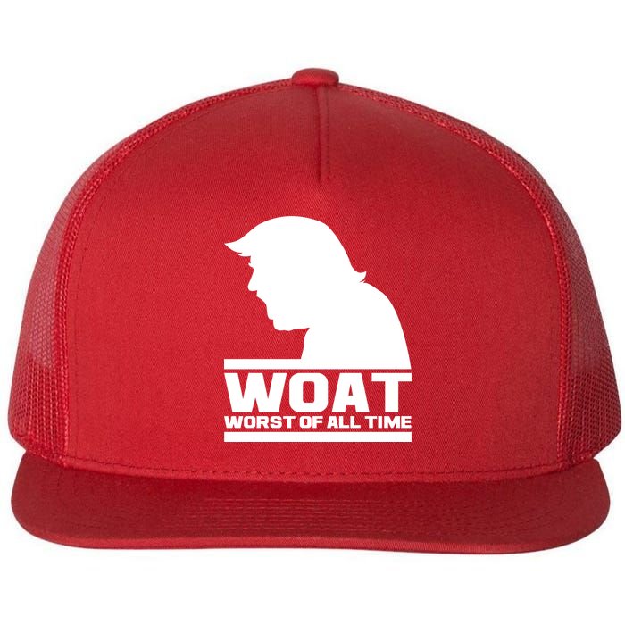 WOAT Anti Trump Worst Of All Time Flat Bill Trucker Hat