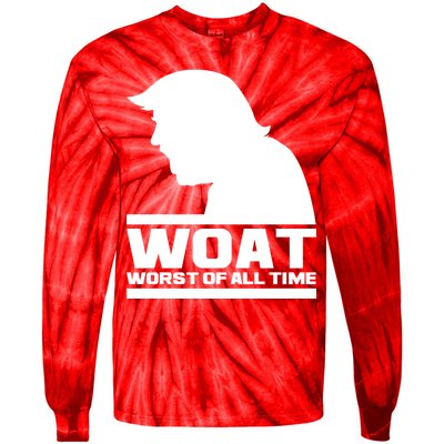 WOAT Anti Trump Worst Of All Time Tie-Dye Long Sleeve Shirt