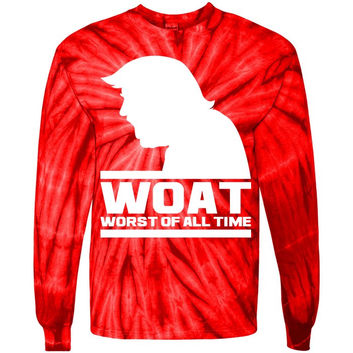 WOAT Anti Trump Worst Of All Time Tie-Dye Long Sleeve Shirt