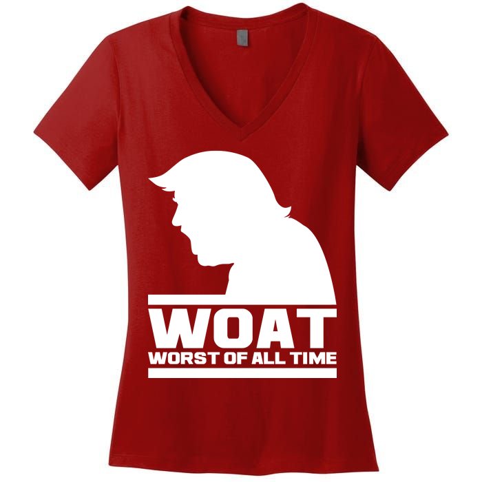 WOAT Anti Trump Worst Of All Time Women's V-Neck T-Shirt