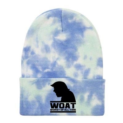 WOAT Anti Trump Worst Of All Time Tie Dye 12in Knit Beanie