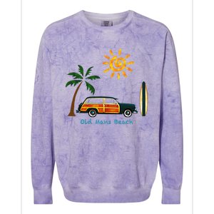 Woody Old Beach Coastal Great Beach Surf Colorblast Crewneck Sweatshirt