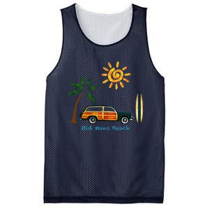 Woody Old Beach Coastal Great Beach Surf Mesh Reversible Basketball Jersey Tank