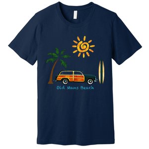 Woody Old Beach Coastal Great Beach Surf Premium T-Shirt