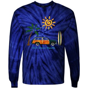 Woody Old Beach Coastal Great Beach Surf Tie-Dye Long Sleeve Shirt