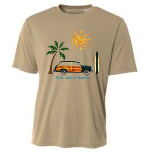 Woody Old Beach Coastal Great Beach Surf Cooling Performance Crew T-Shirt