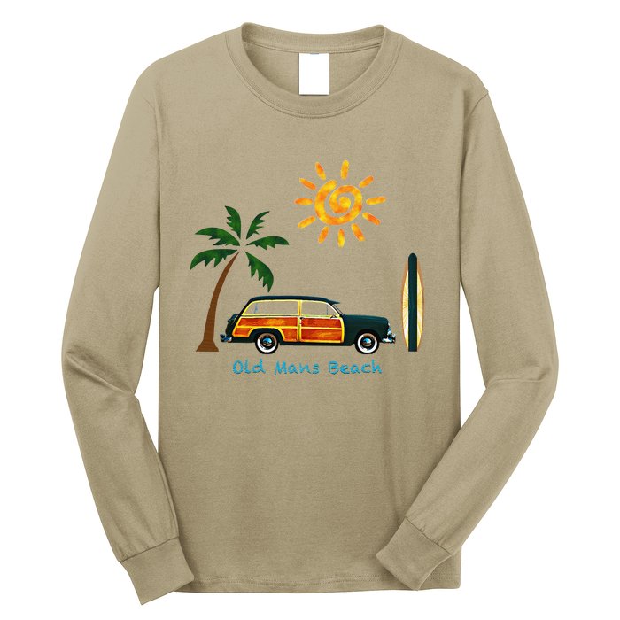 Woody Old Beach Coastal Great Beach Surf Long Sleeve Shirt