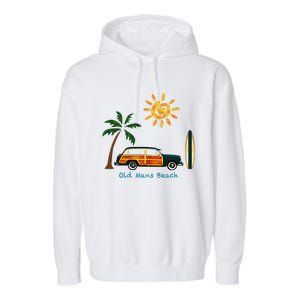 Woody Old Beach Coastal Great Beach Surf Garment-Dyed Fleece Hoodie